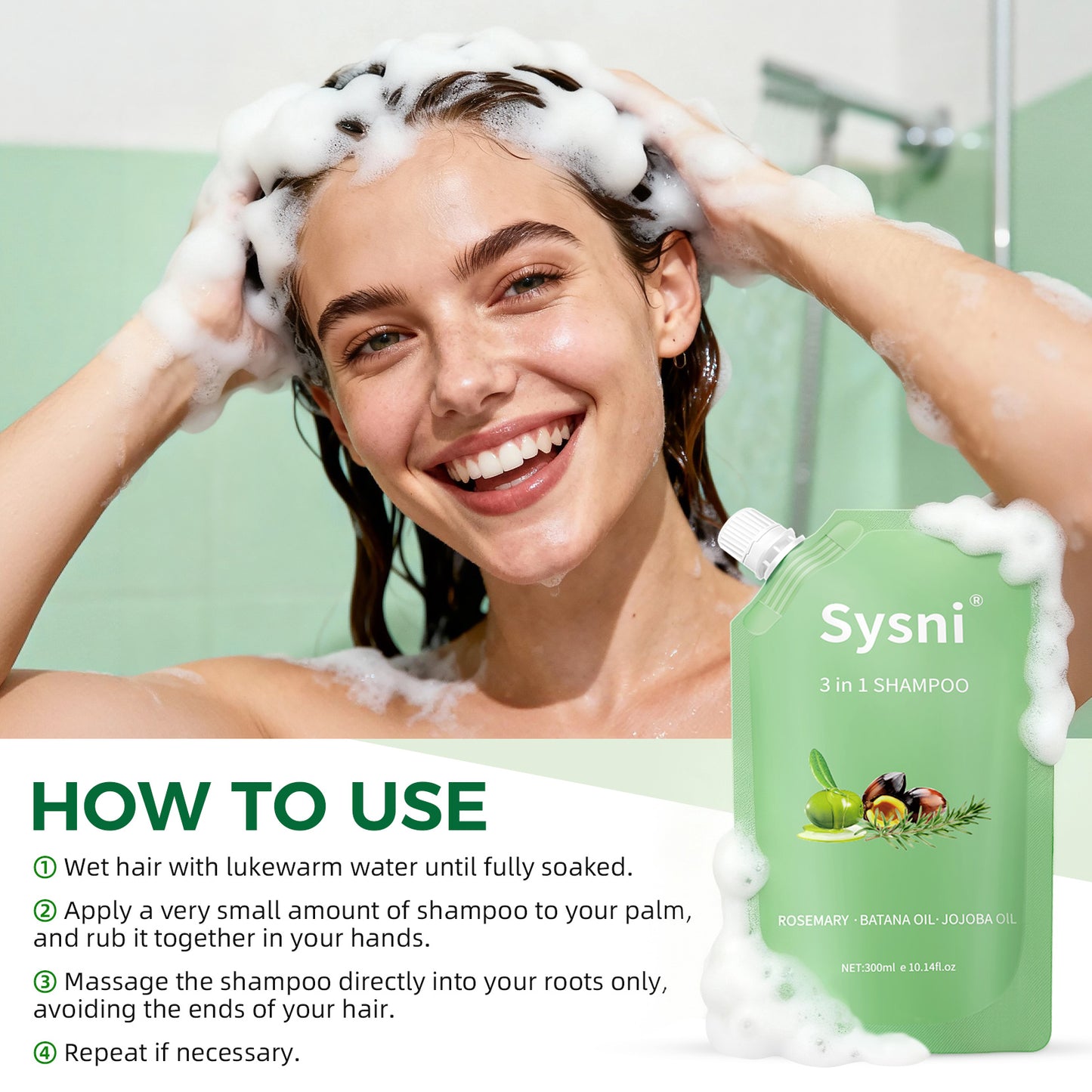 Sysni 3-in-1 Rosemary Amino Acid Shampoo